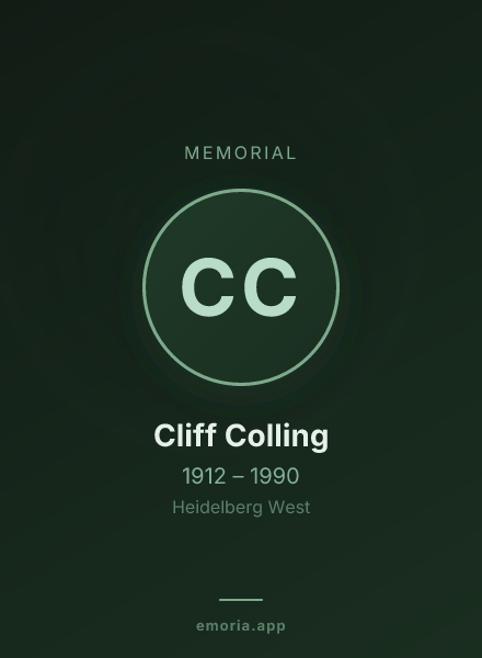 Memorial portrait of Cliff Colling