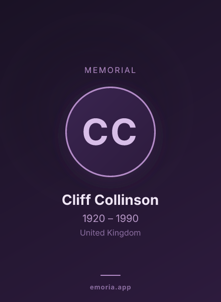 Memorial portrait of Cliff Collinson