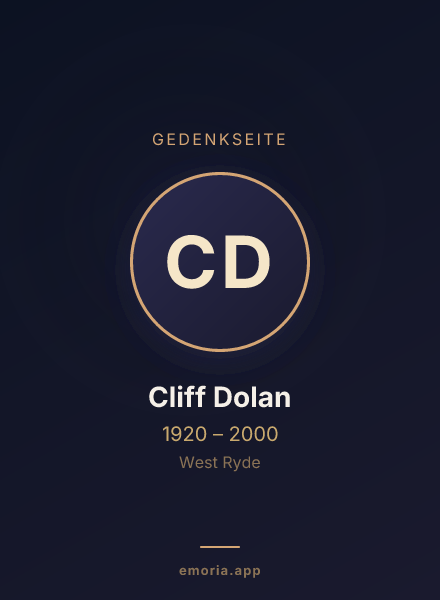 Gedenkportrait von Cliff Dolan