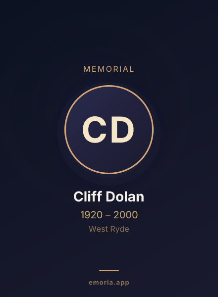 Memorial portrait of Cliff Dolan
