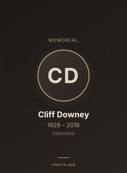 Memorial portrait of Cliff Downey