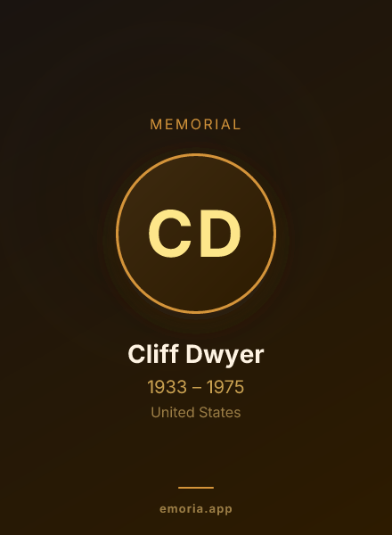 Memorial portrait of Cliff Dwyer