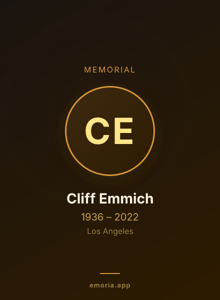 Memorial portrait of Cliff Emmich