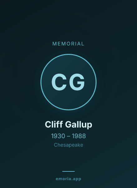 Memorial portrait of Cliff Gallup