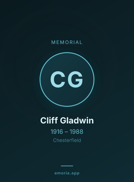 Memorial portrait of Cliff Gladwin