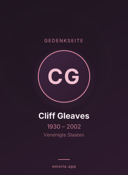 Gedenkportrait von Cliff Gleaves