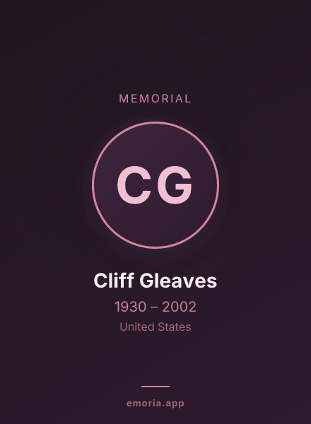 Memorial portrait of Cliff Gleaves