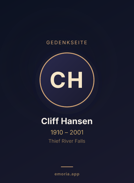 Gedenkportrait von Cliff Hansen