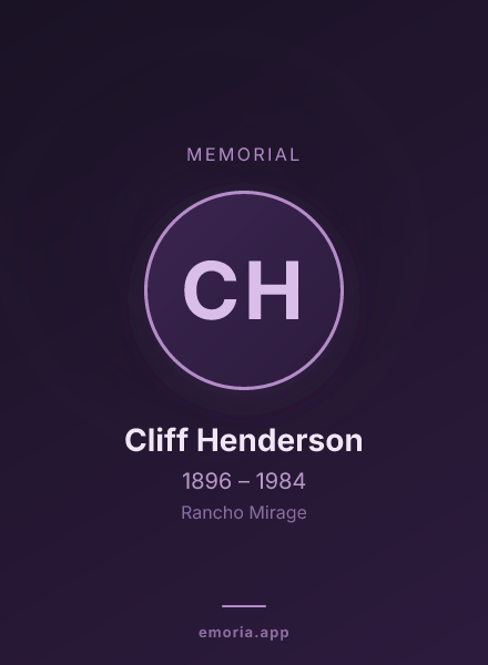 Memorial portrait of Cliff Henderson