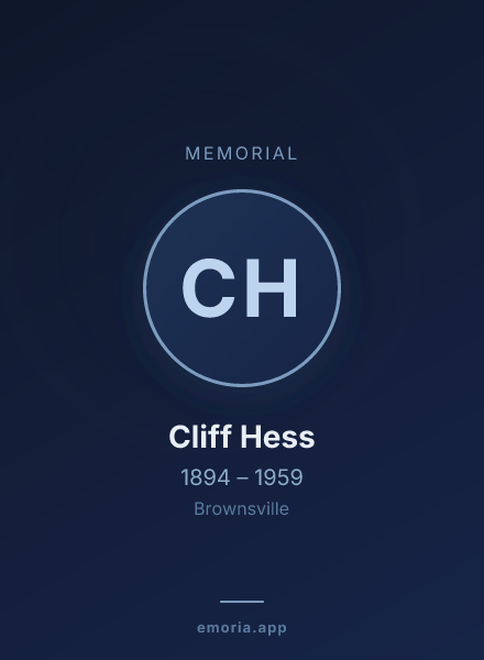 Memorial portrait of Cliff Hess