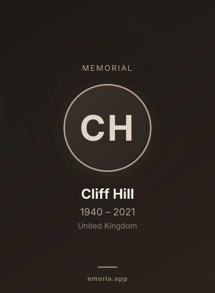 Memorial portrait of Cliff Hill