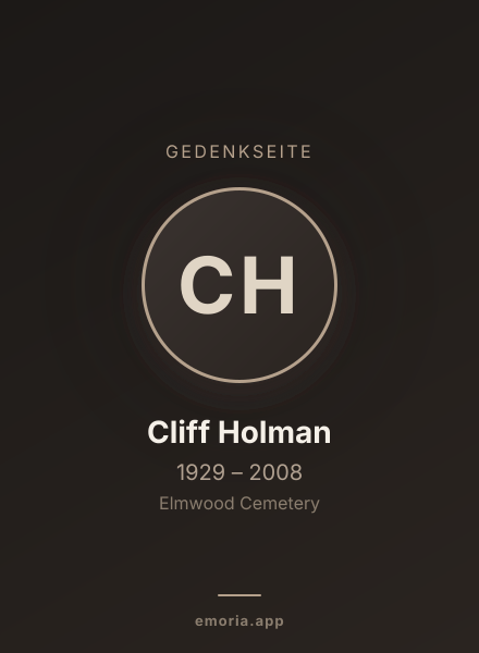 Gedenkportrait von Cliff Holman
