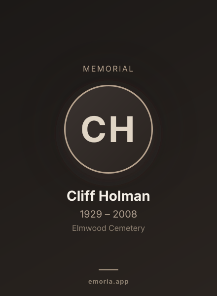 Memorial portrait of Cliff Holman