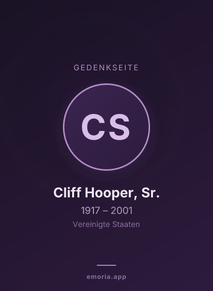 Gedenkportrait von Cliff Hooper, Sr.
