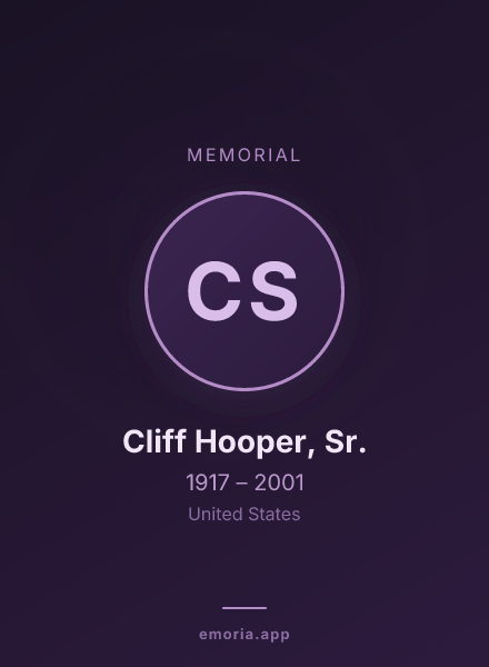 Memorial portrait of Cliff Hooper, Sr.