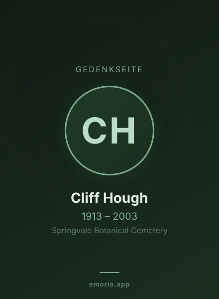 Gedenkportrait von Cliff Hough