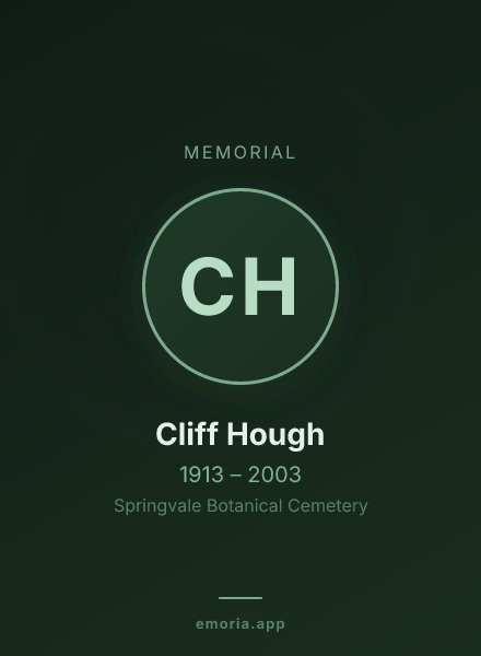 Memorial portrait of Cliff Hough