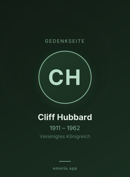 Gedenkportrait von Cliff Hubbard