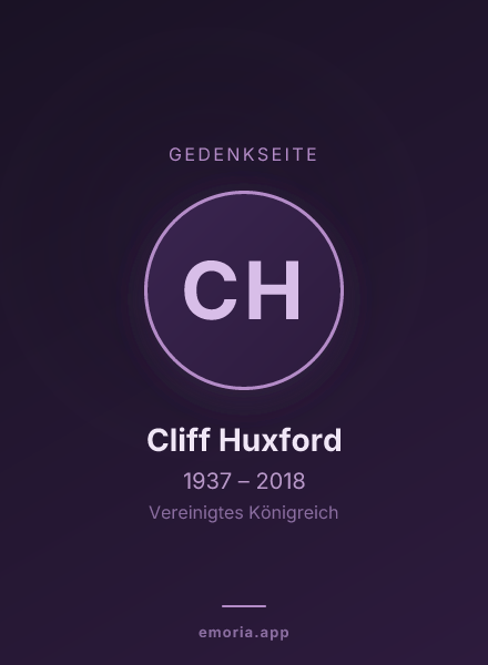 Gedenkportrait von Cliff Huxford