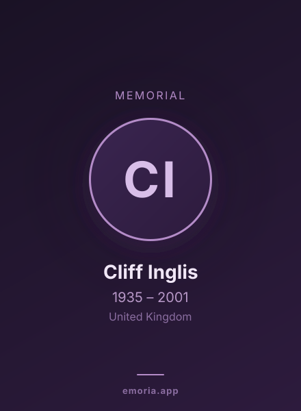 Memorial portrait of Cliff Inglis
