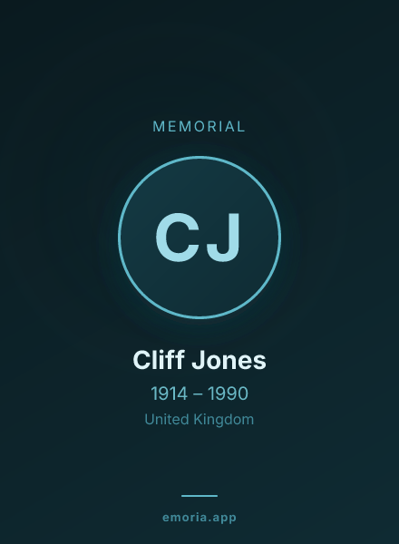 Memorial portrait of Cliff Jones