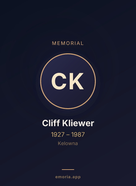 Memorial portrait of Cliff Kliewer