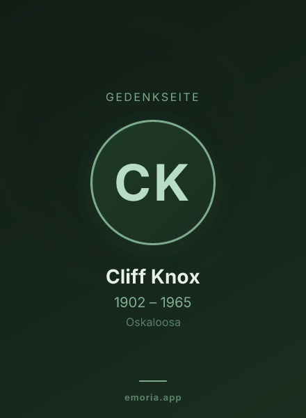 Gedenkportrait von Cliff Knox