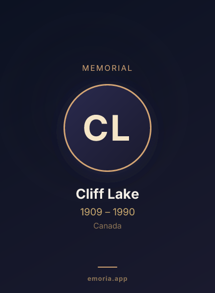 Memorial portrait of Cliff Lake