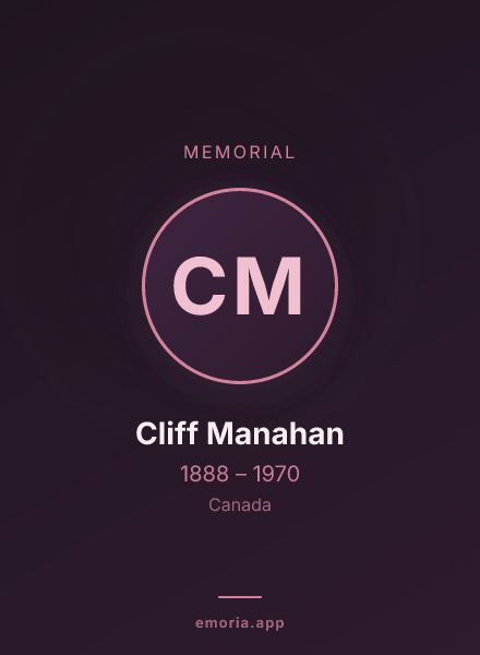 Memorial portrait of Cliff Manahan
