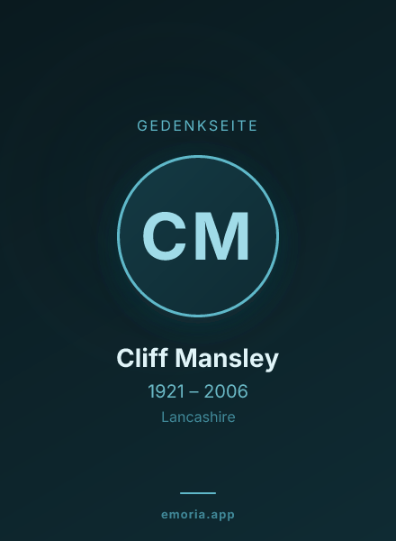 Gedenkportrait von Cliff Mansley