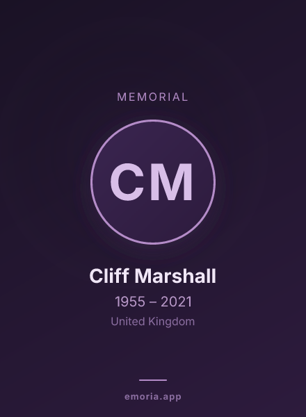Memorial portrait of Cliff Marshall
