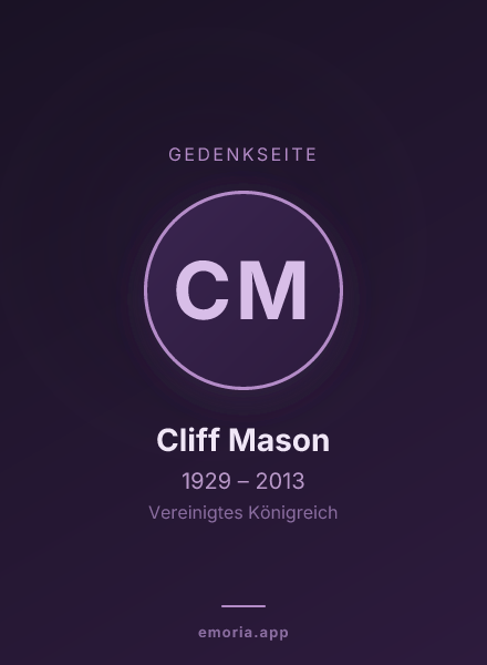 Gedenkportrait von Cliff Mason