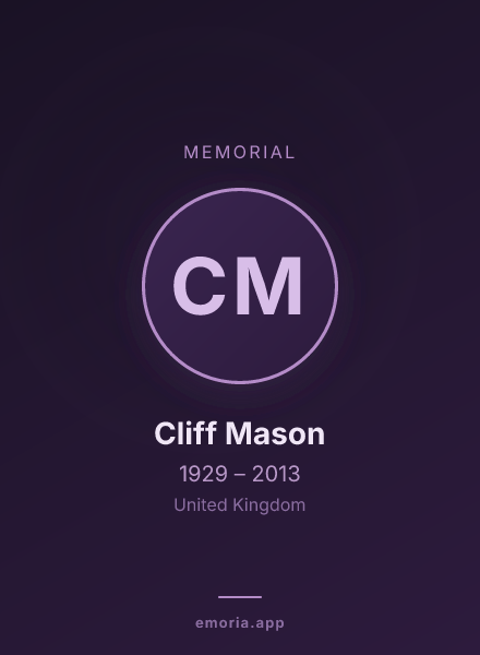 Memorial portrait of Cliff Mason