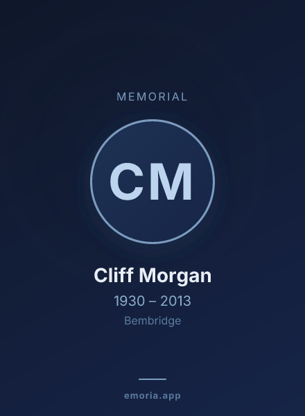 Memorial portrait of Cliff Morgan