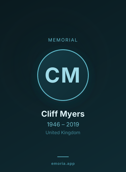 Memorial portrait of Cliff Myers