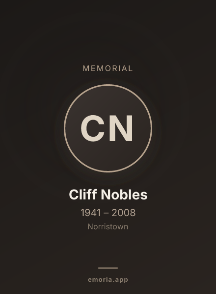 Memorial portrait of Cliff Nobles