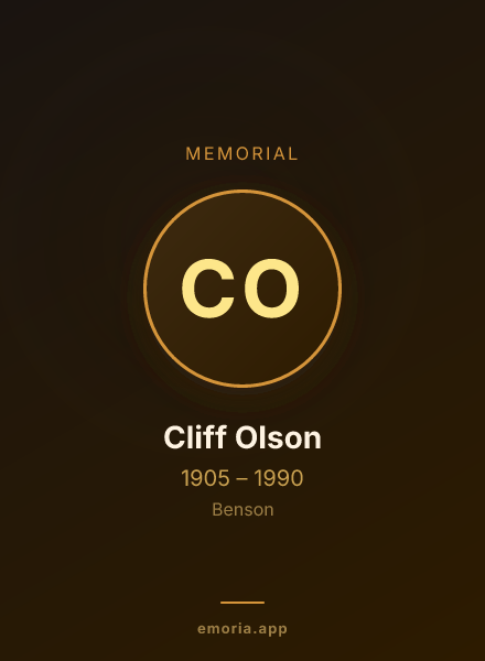 Memorial portrait of Cliff Olson