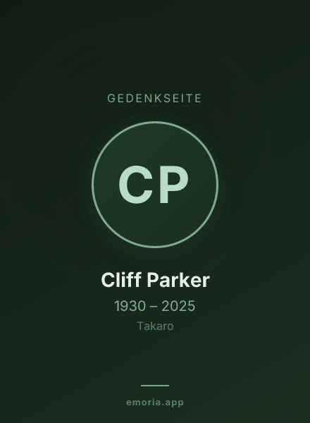 Gedenkportrait von Cliff Parker