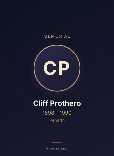 Memorial portrait of Cliff Prothero