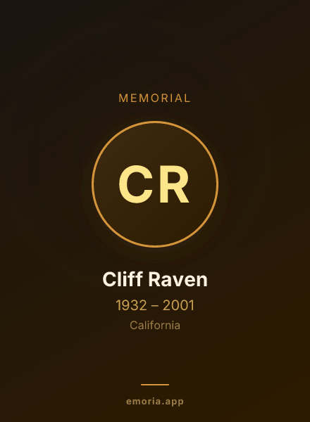 Memorial portrait of Cliff Raven