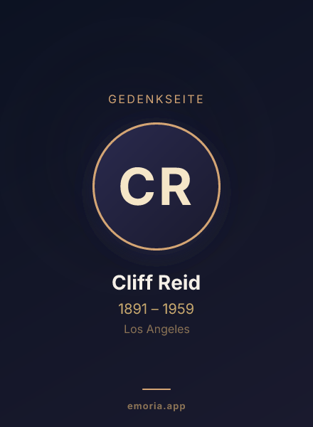 Gedenkportrait von Cliff Reid