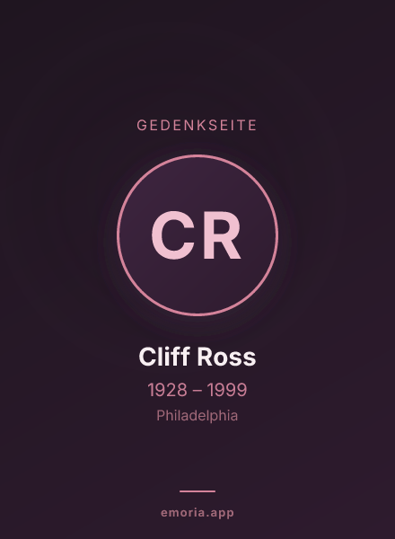 Gedenkportrait von Cliff Ross
