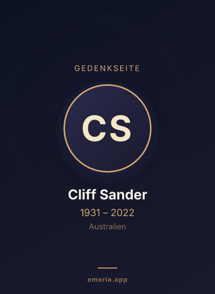 Gedenkportrait von Cliff Sander