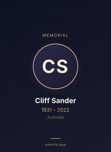 Memorial portrait of Cliff Sander