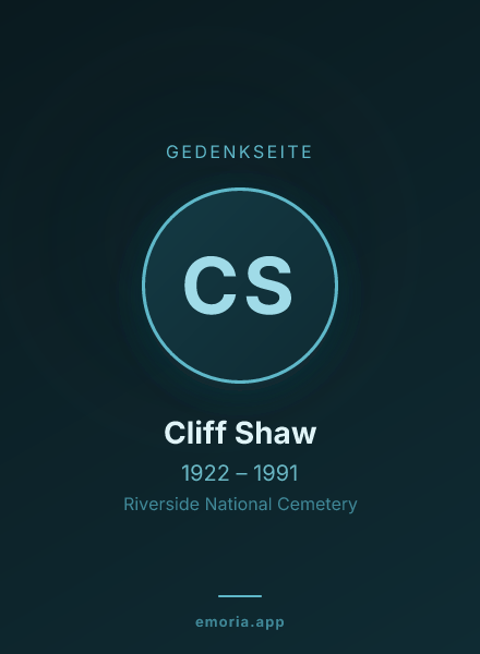 Gedenkportrait von Cliff Shaw
