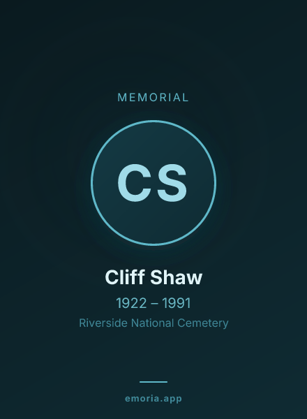 Memorial portrait of Cliff Shaw