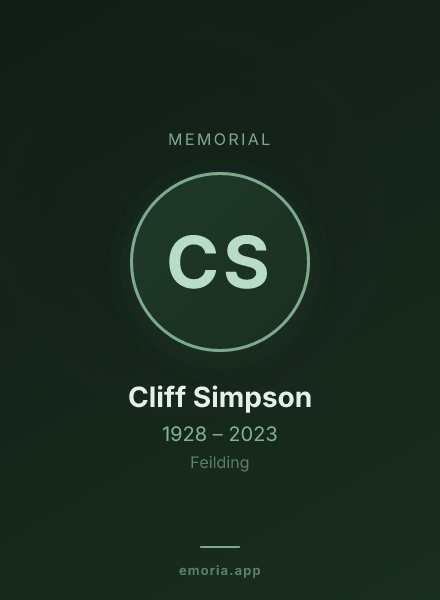 Memorial portrait of Cliff Simpson