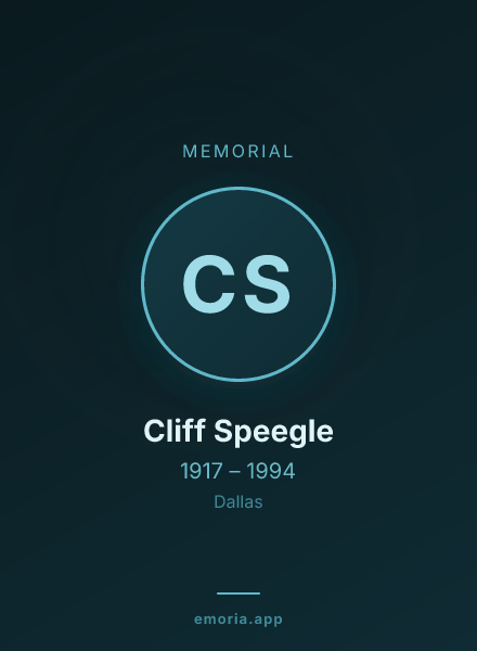 Memorial portrait of Cliff Speegle