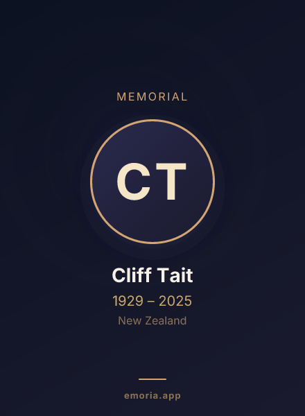 Memorial portrait of Cliff Tait