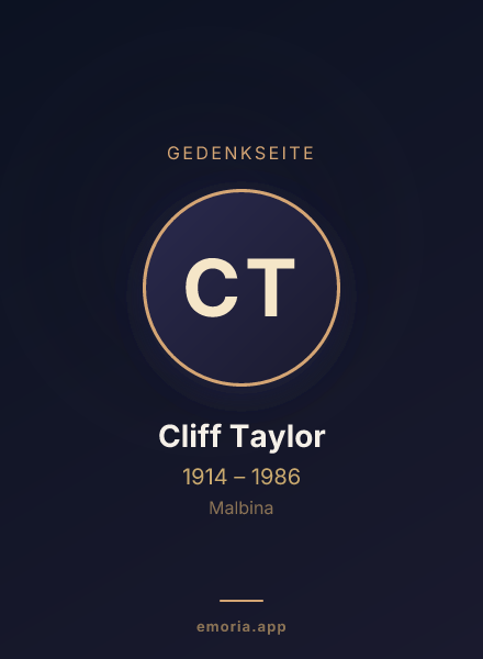 Gedenkportrait von Cliff Taylor